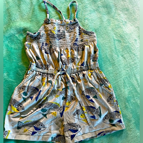 Super cute Tea Collection one piece romper with fish motif sz 8 - Picture 1 of 6